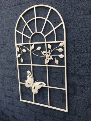 Butterfly window model, metal old-white-rust